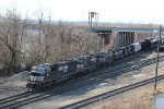 NS 1817 leads NS train 35A out of Enola yard